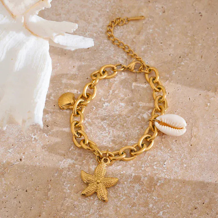 Bracelet Charm Or Coquillage