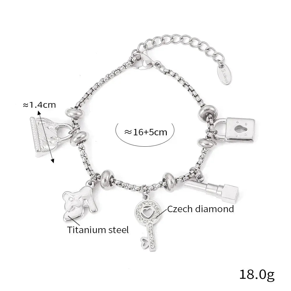 Bracelet Charms Acier Inoxydable