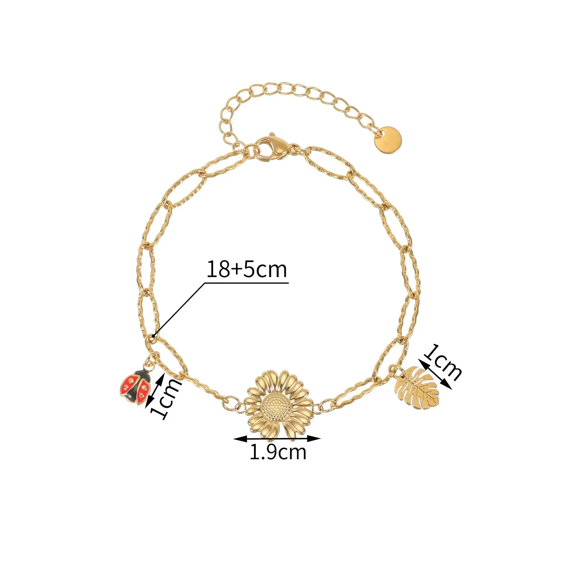 Bracelet charms Or Bleu