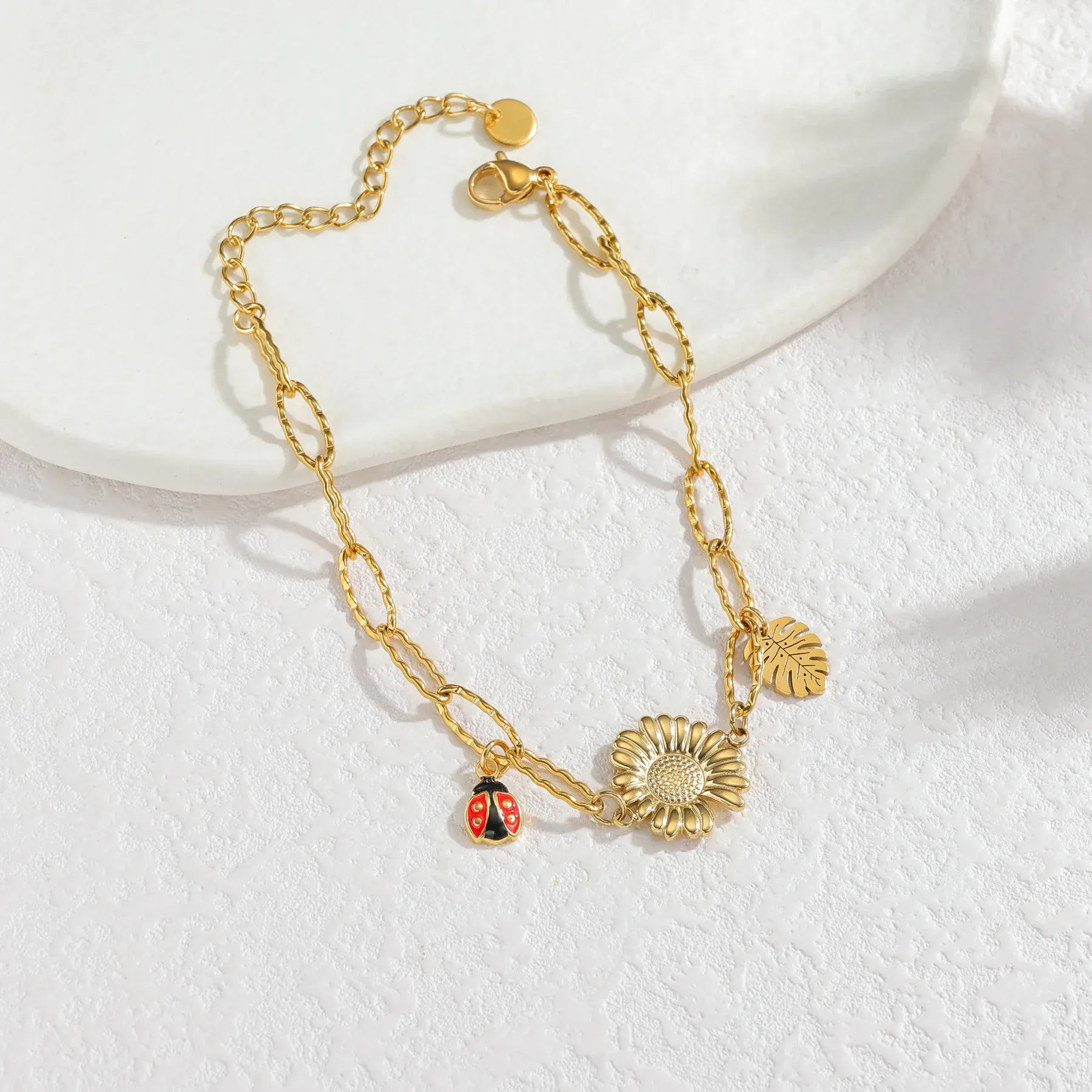 Bracelet charms Or Bleu