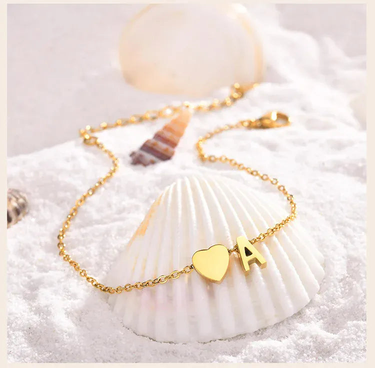 Bracelet Cheville Initiale