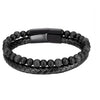 Bracelet Cuir et Perle Homme