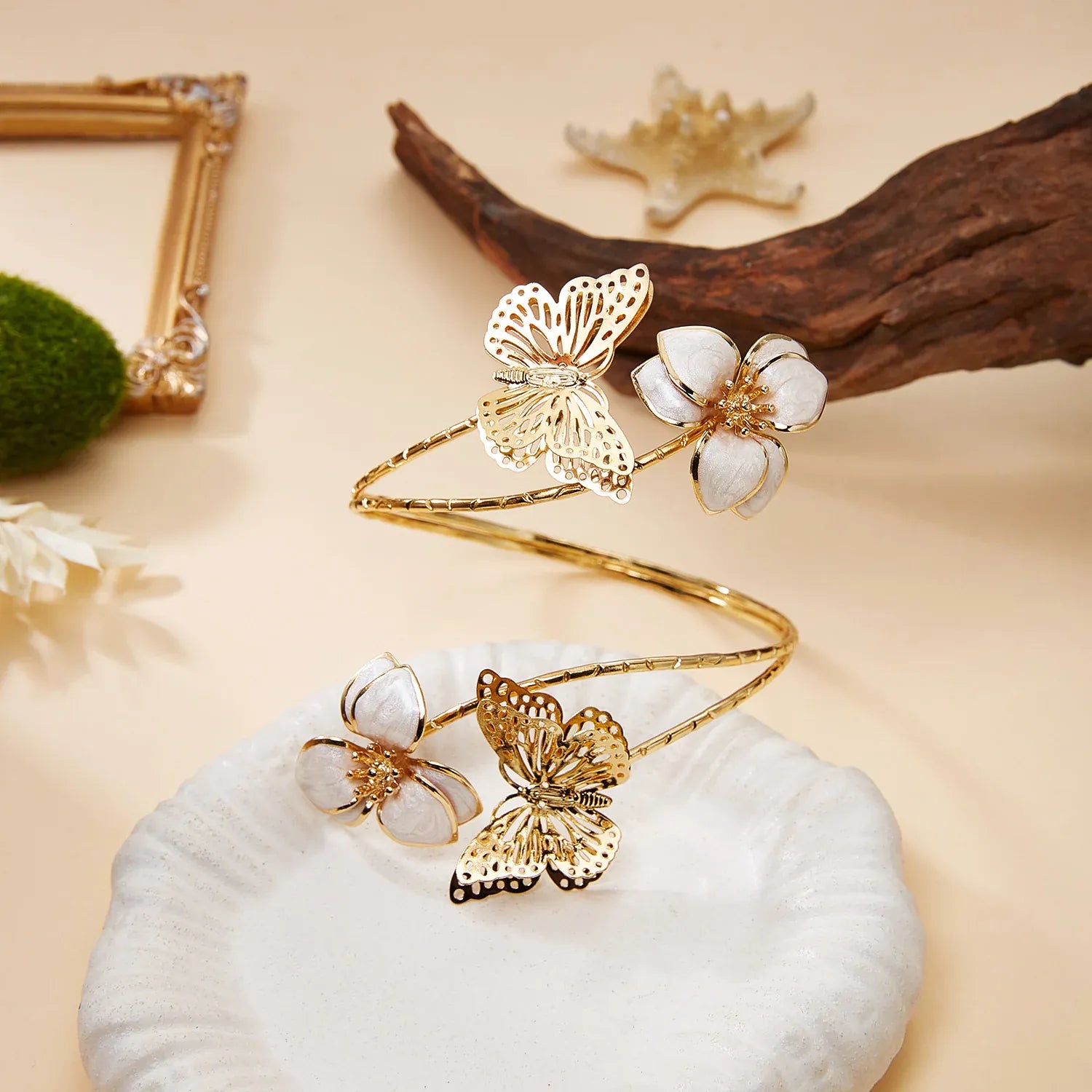Bracelet de Bras Papillons Fleurs