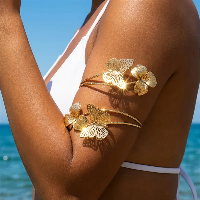 Bracelet de Bras Papillons Fleurs