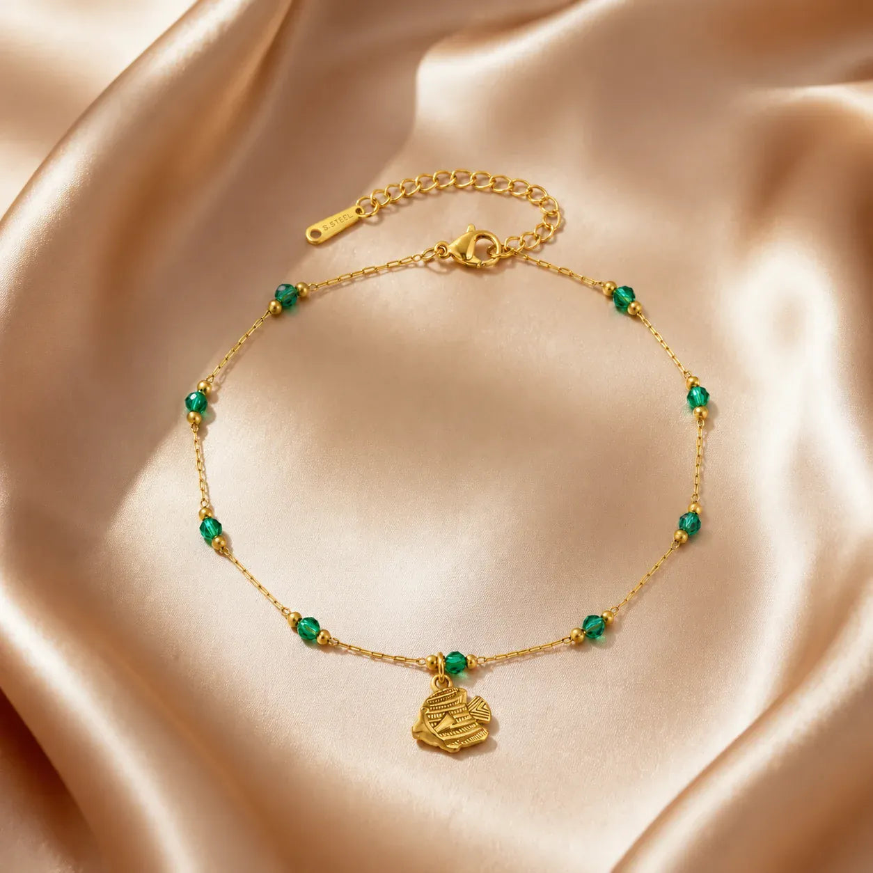 Bracelet de Cheville Or Vert