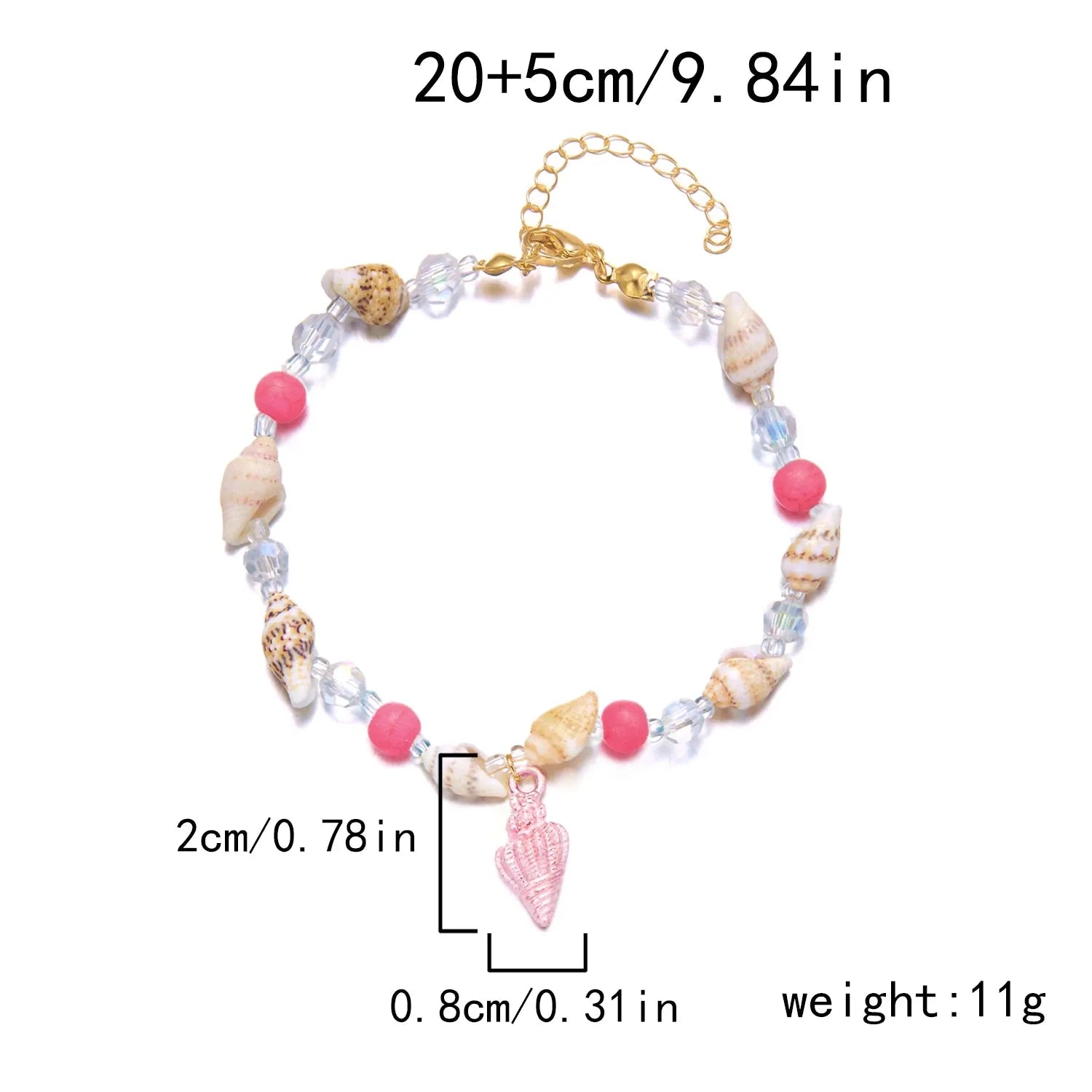 Bracelet de Pied Perles Colorées