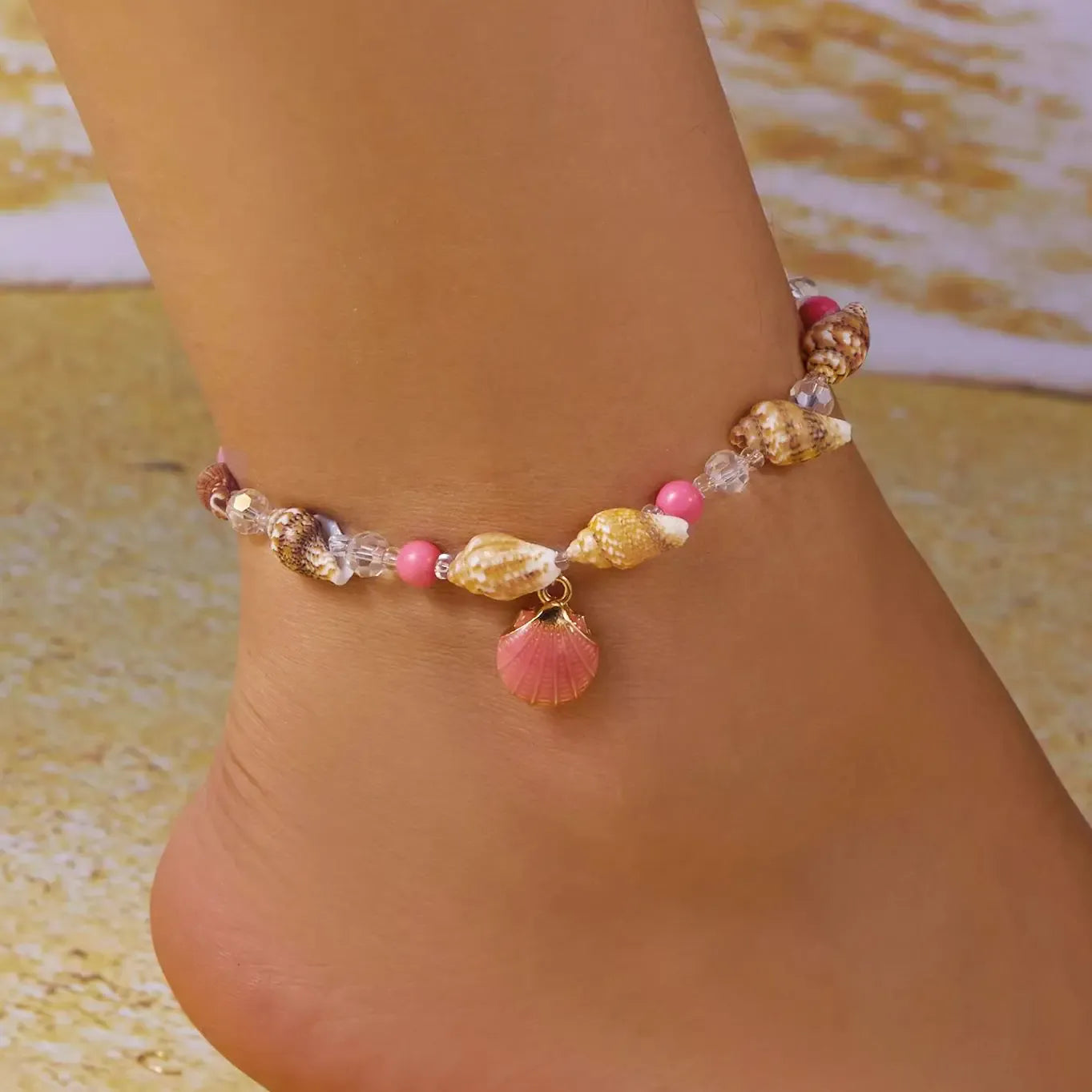 Bracelet de Pied Perles Colorées