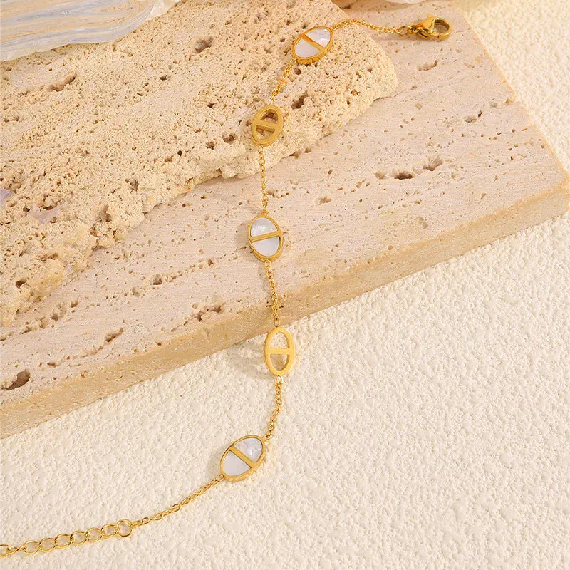 Bracelet Grain de Café Or Blanc