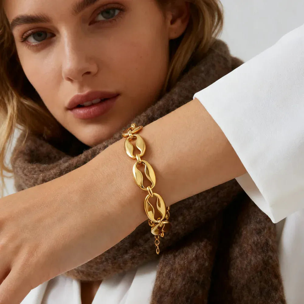 Bracelet Grain de Cafe Or Gros