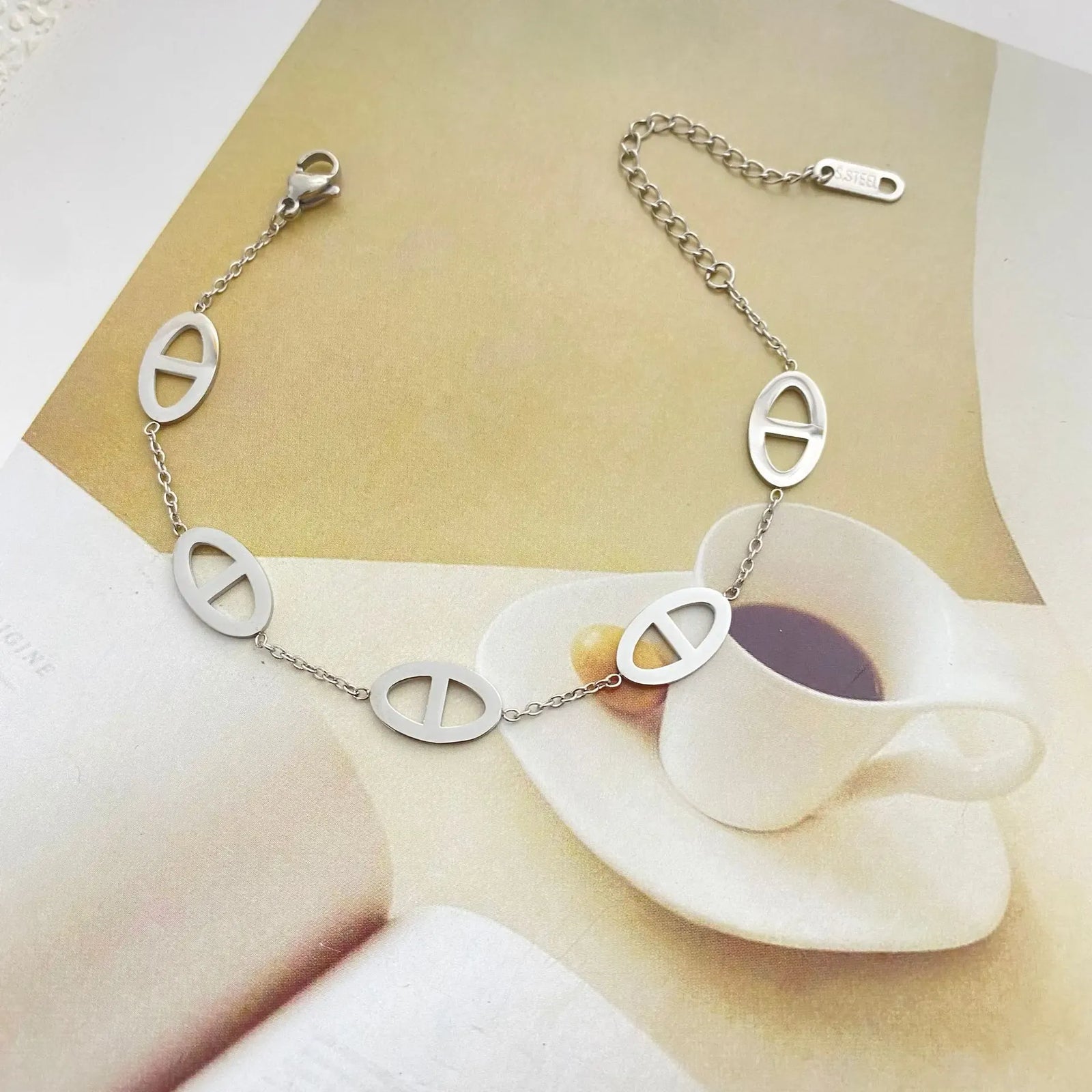 Bracelet Grain de Café Plat
