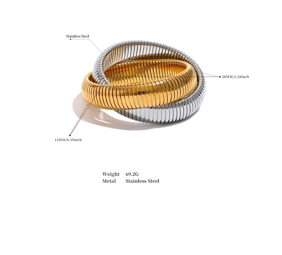Bracelet Jonc Bicolore Femme