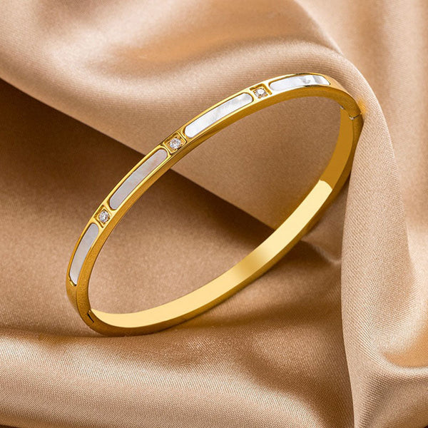 Bracelet Femme Jonc Acier Inoxydable Doré Jaune Bijoux Fin Bracelet Femme Jonc Acier Inoxydable Doré Jaune Bijoux Fin