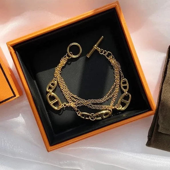 Bracelet Multi Chaine Grain de Café