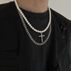 Chaine argent homme collier de perle