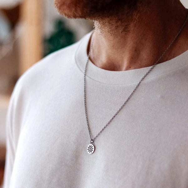 Chaine argent soleil pendentif homme Chaîne Bijoux
