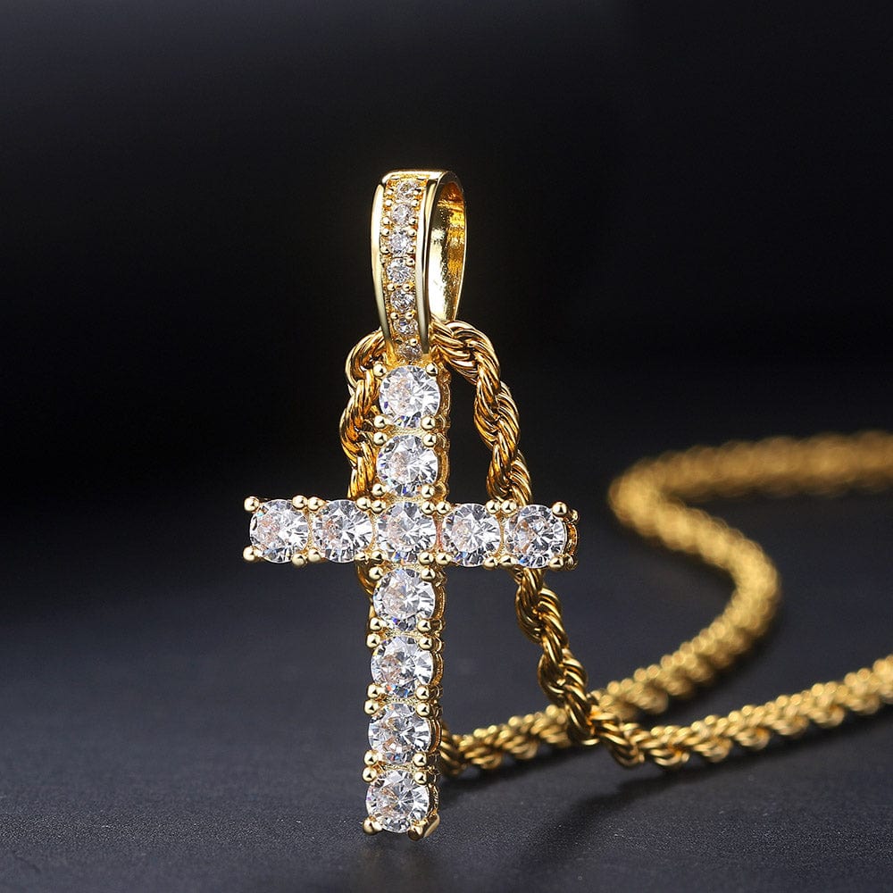 Amor Luxury AMAR Chaîne En Or Pour Homme/Femme 925/585 - Forme De Croix - Collier, 45 Cm, Argent Sterling Amor Luxury AMAR Chaîne En Or Pour Homme/Femme 925/585 - Forme De Croix - Collier, 45 Cm, Argent Sterling