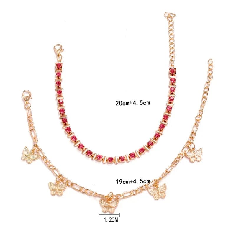 Chaine Cheville Or Papillon