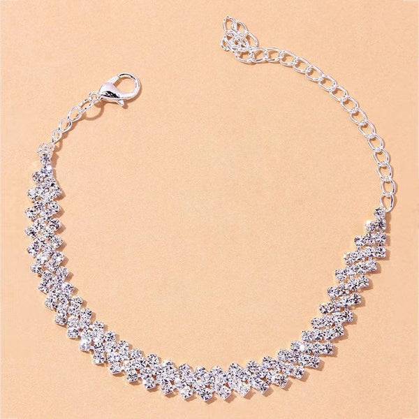 Bracelet De Cheville Argenté - 26 Cm De Long - Occasion Bon état