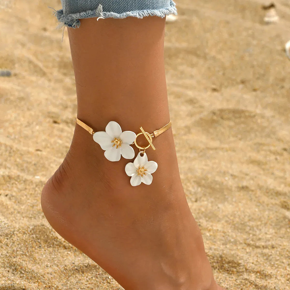 Chaine de Cheville Fleurs