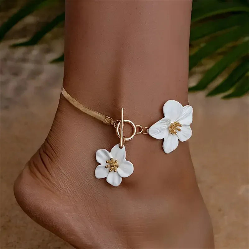 Chaine de Cheville Fleurs