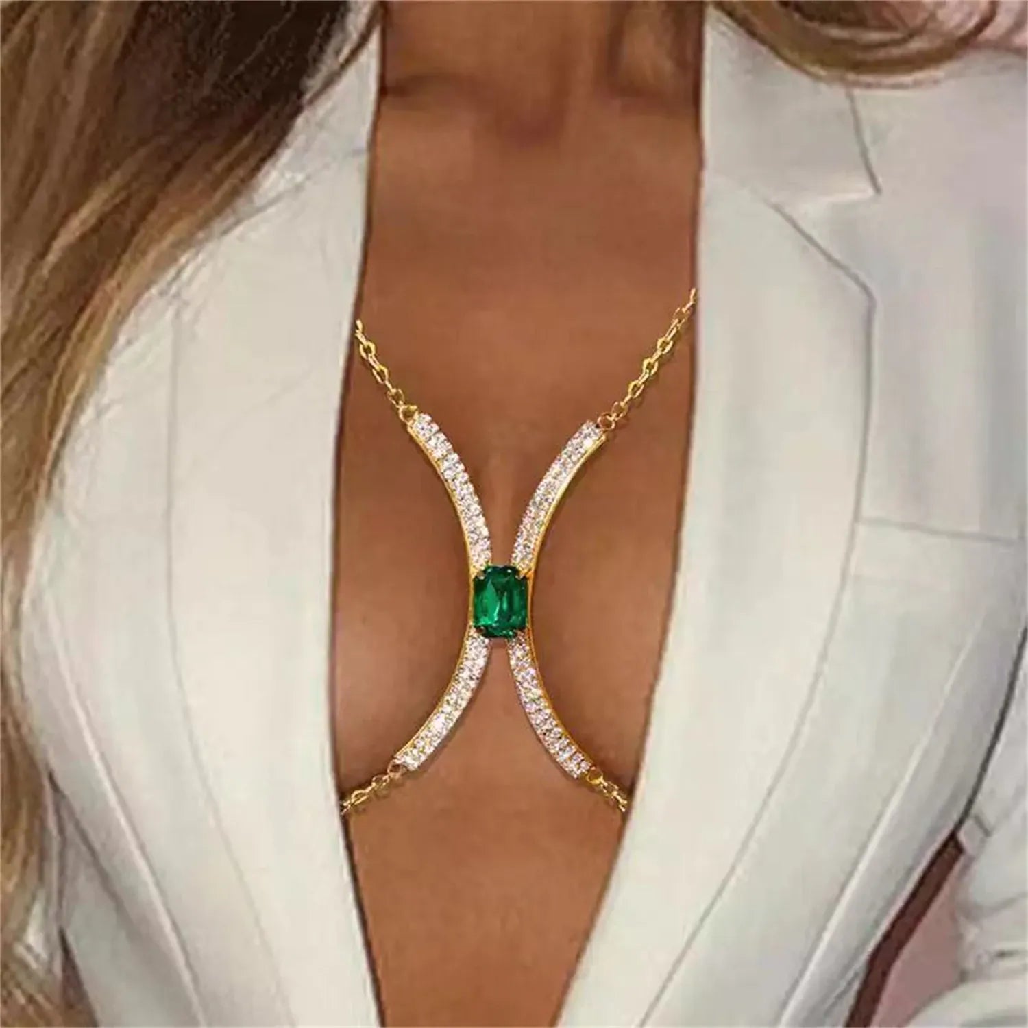 Chaine de Seins Or Vert