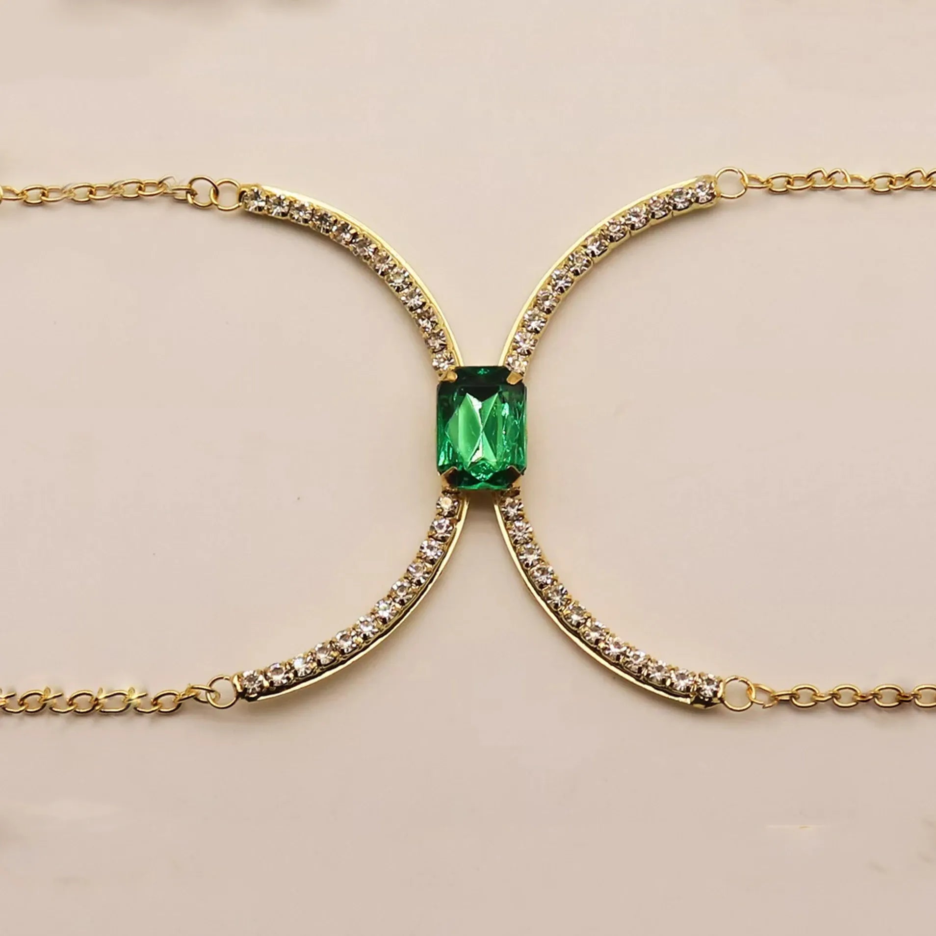 Chaine de Seins Or Vert
