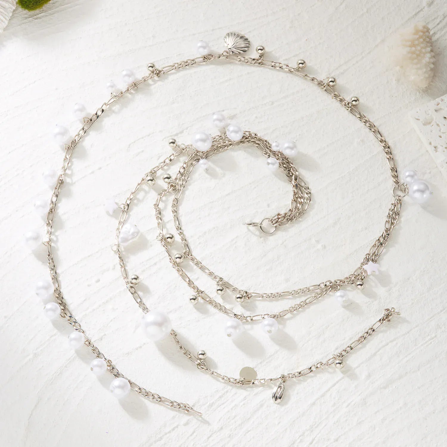 Chaine de Taille Argent Perle