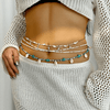 Chaine de Taille Perles Bleu
