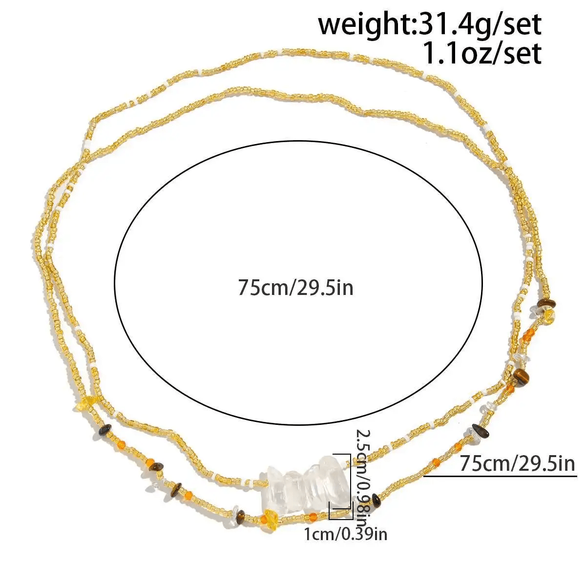 Chaine de Ventre Double Perles