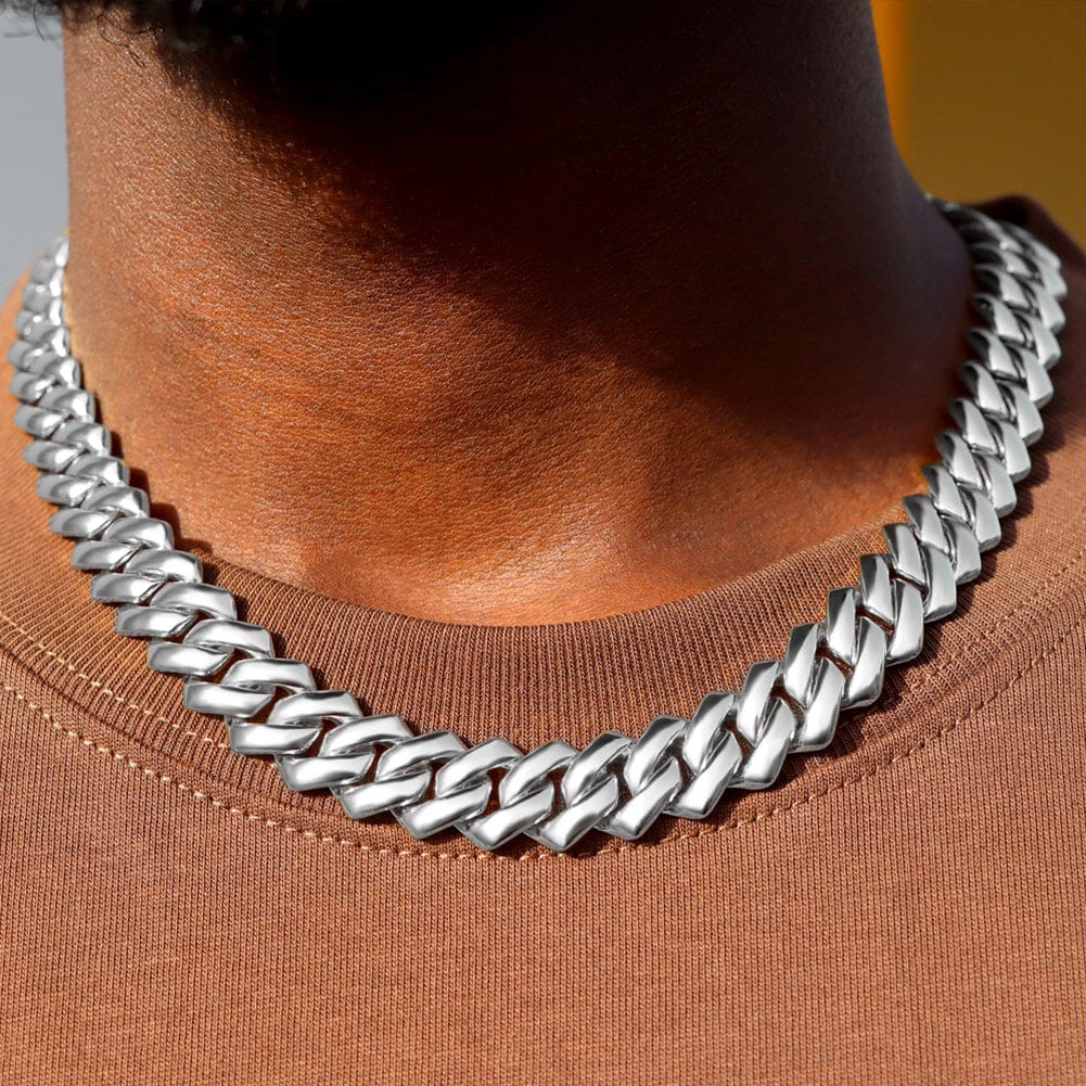 Collier Argent Chaîne Collier Homme Acier Inoxydable Maille