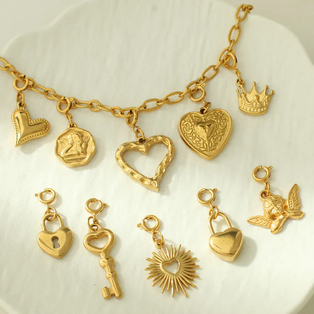 Charms Acier Inoxydable Or