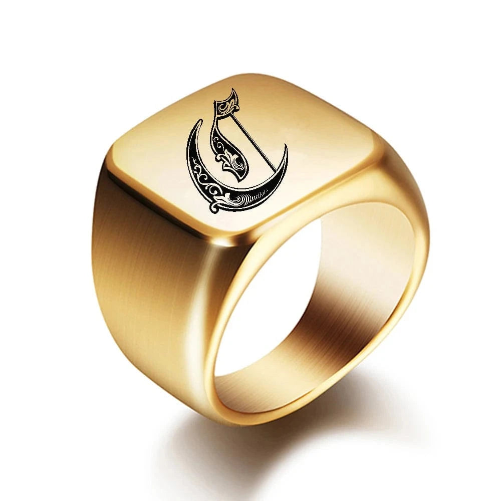 Chevaliere Homme Or Initiale