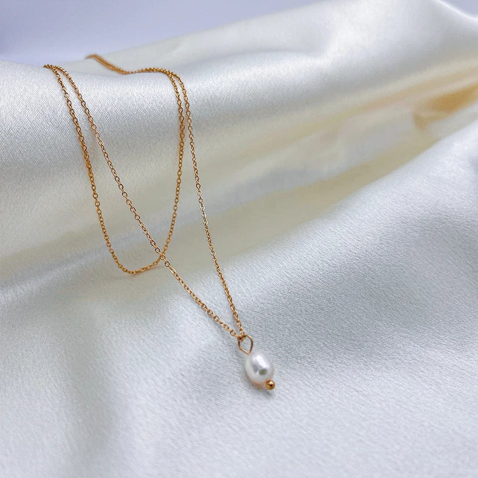 Collier perle en acier inoxydable couleur argent avec – So précieuse Collier perle en acier inoxydable couleur argent avec – So précieuse