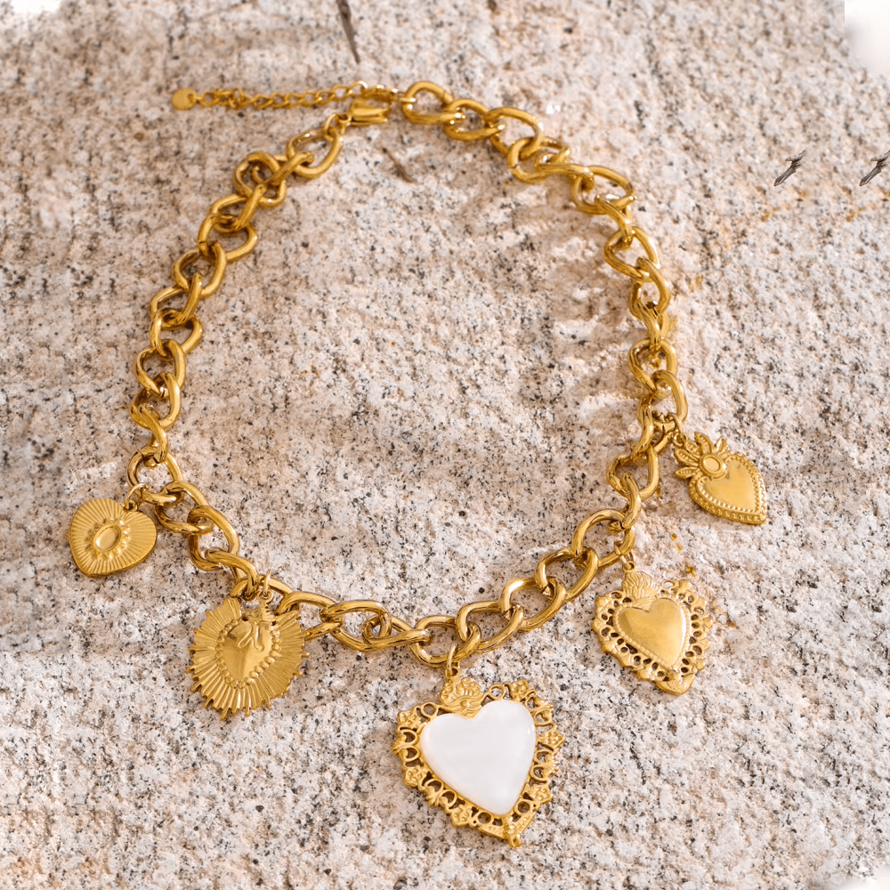 Collier Pendentif Cœur En Acier Inoxydable - Chaîne De 18" - Cadeau - Neuf Sans Emballage