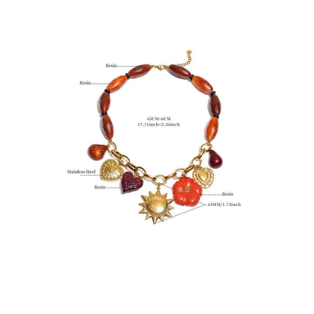 Collier Breloque Rouge