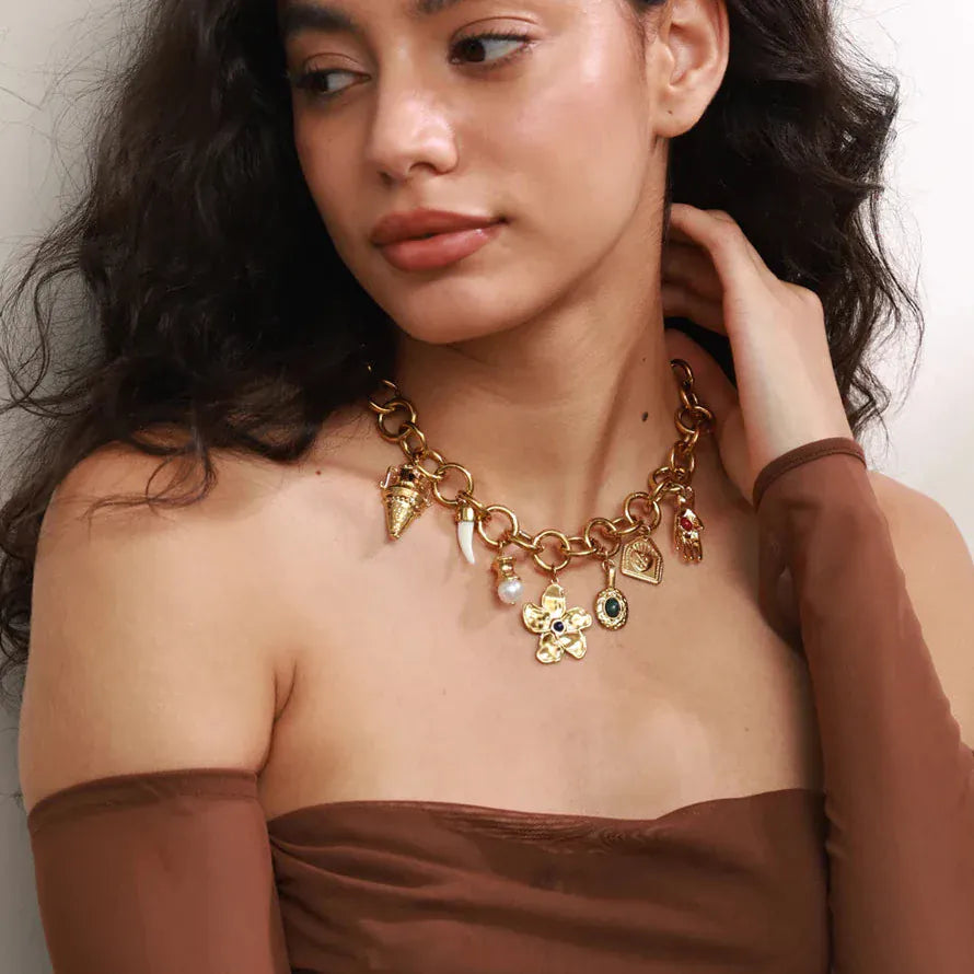 Collier Breloques Acier Inoxydable