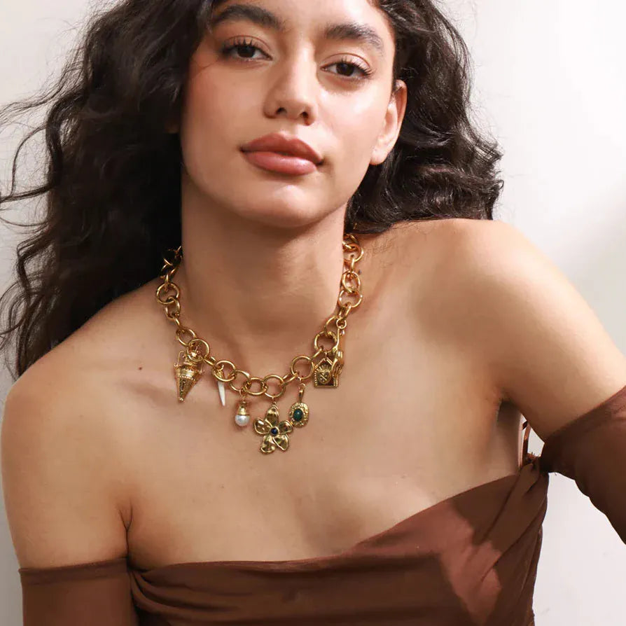 Collier Breloques Acier Inoxydable