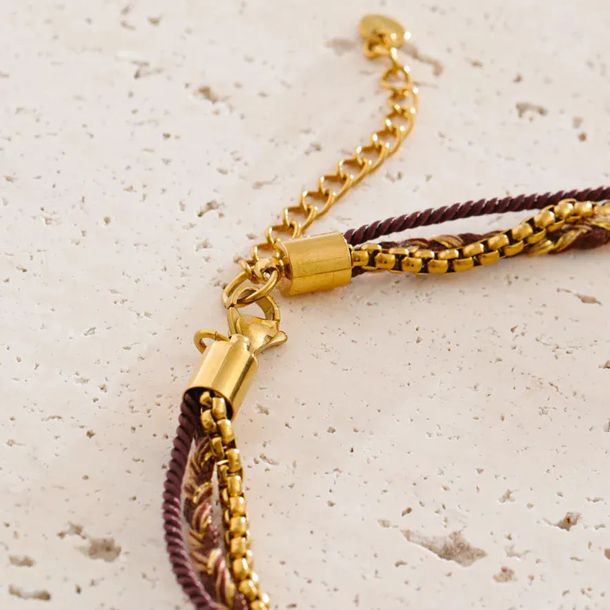 Collier Breloques Marron