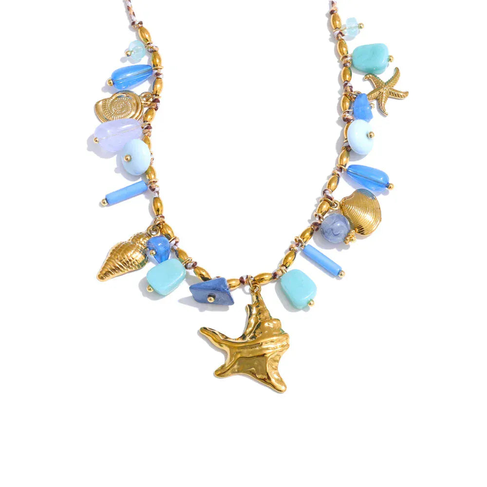 Collier Charms Bleu