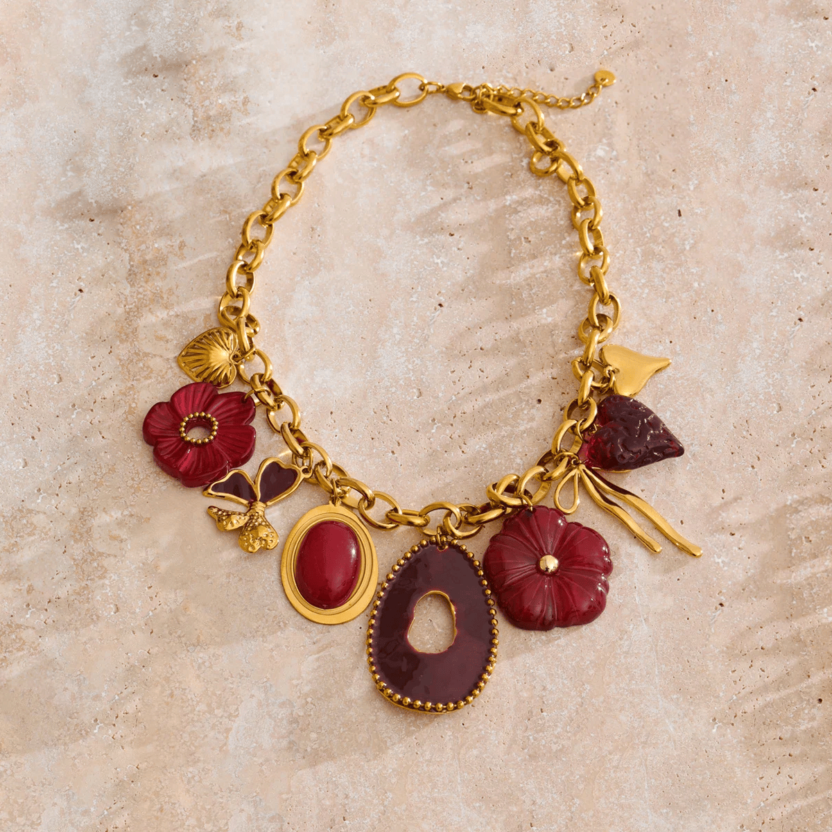 Collier Charms Rouge