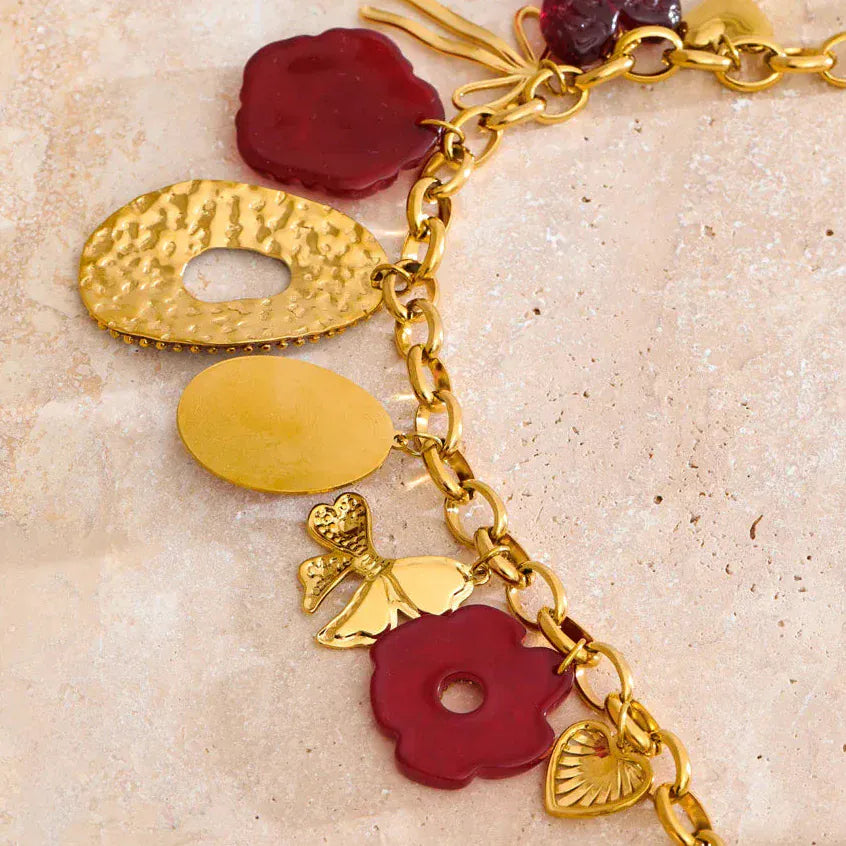 Collier Charms Rouge