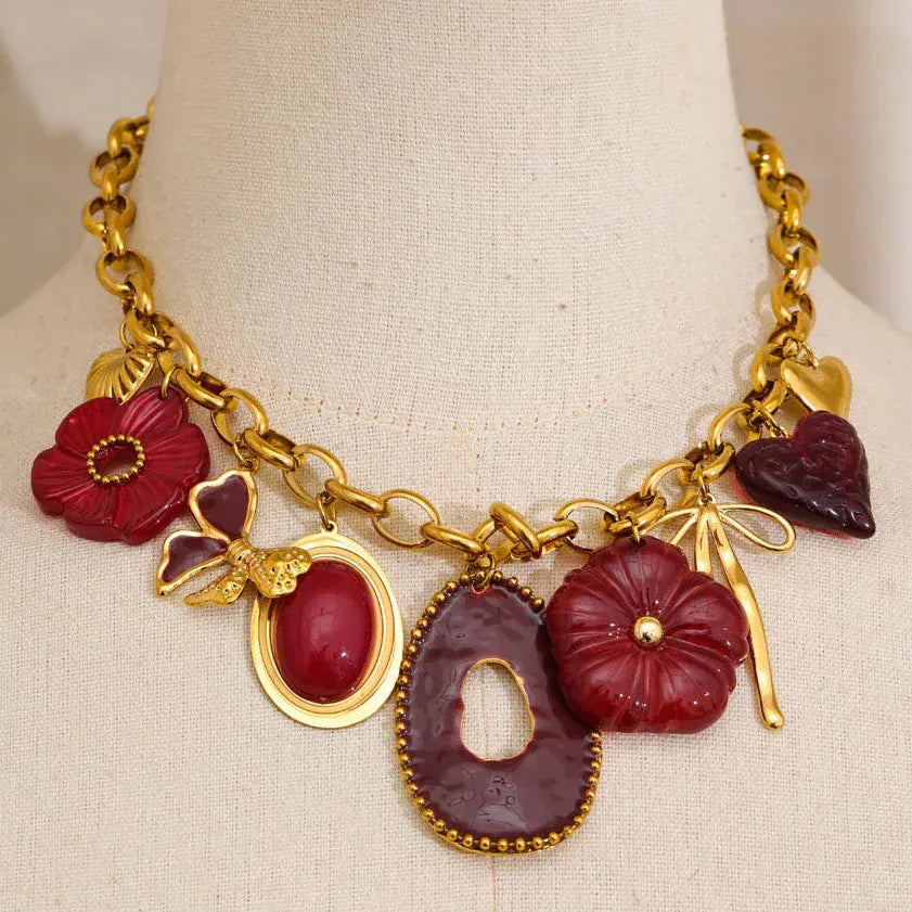 Collier Charms Rouge