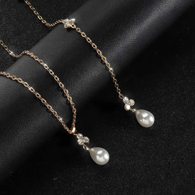 Collier Chute de Dos Or Perle