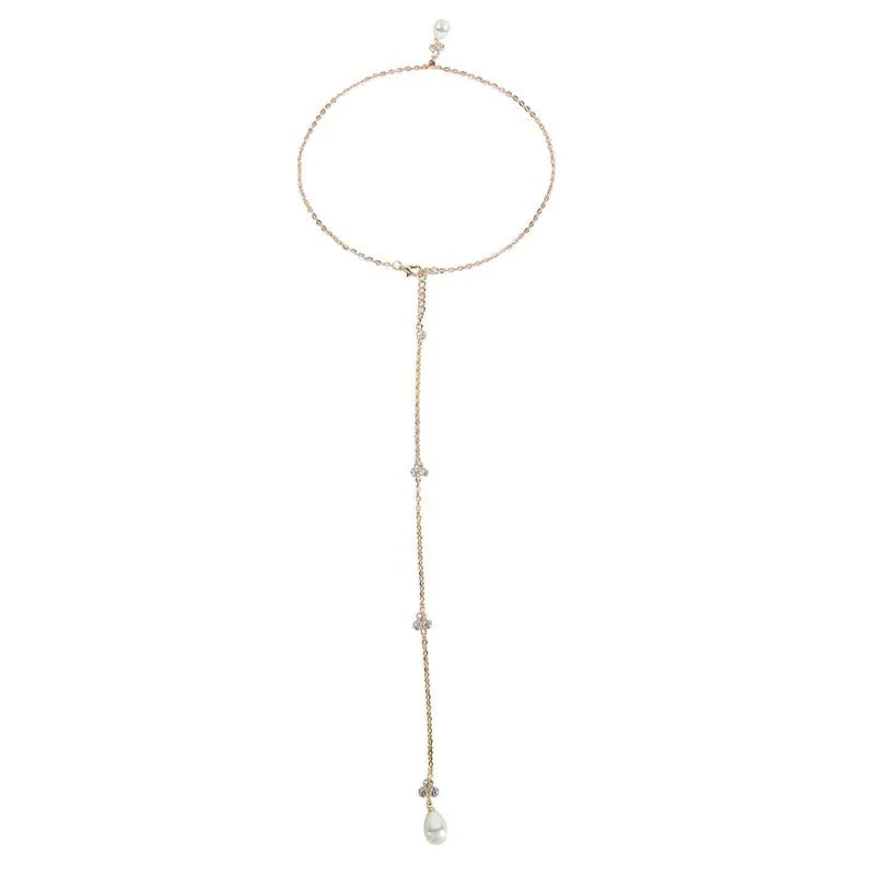 Collier Chute de Dos Or Perle