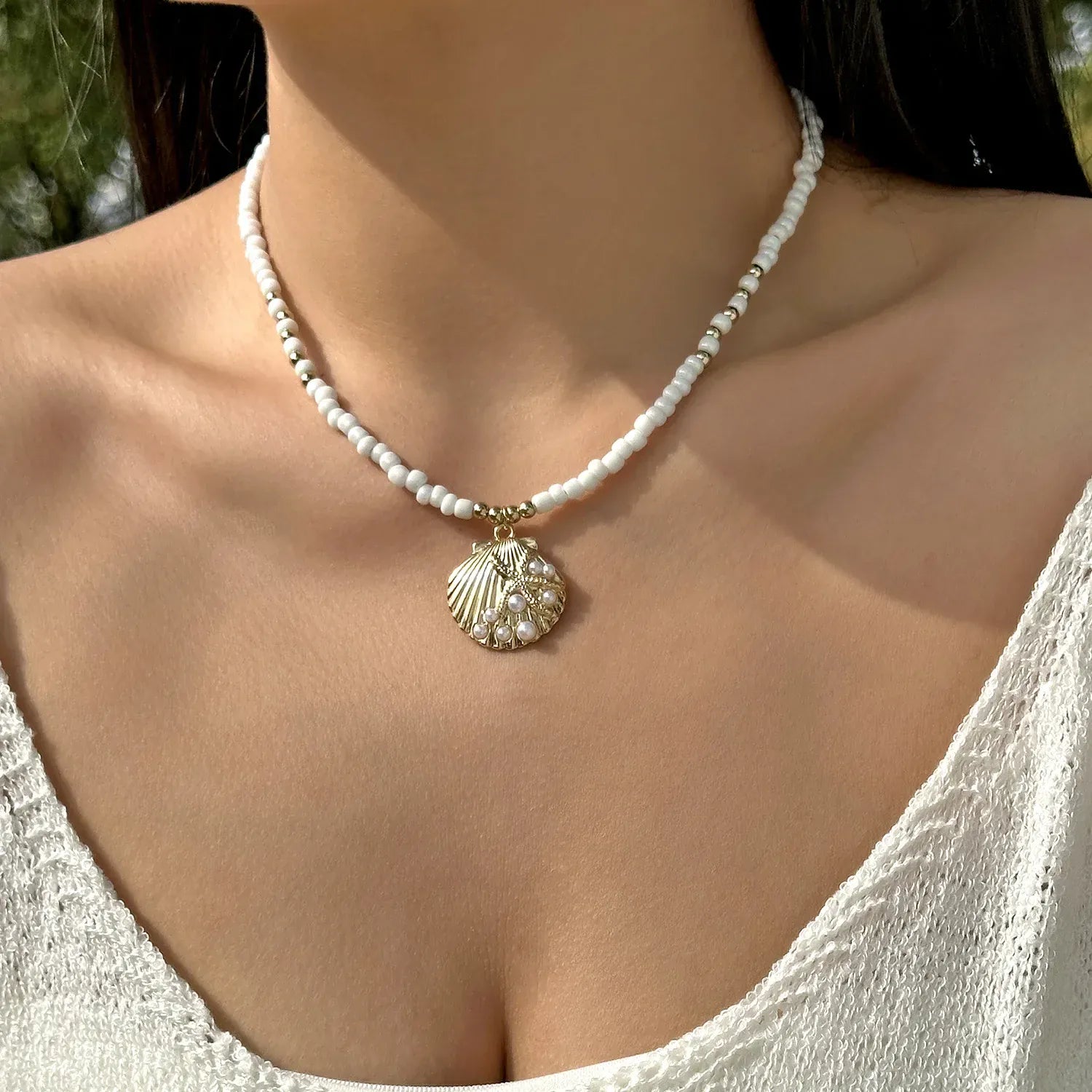 Collier Coquillage Ras de Cou