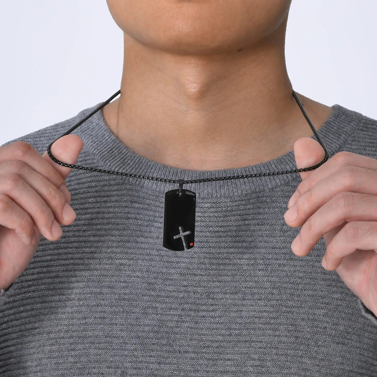Collier Croix Argent Homme Plaque