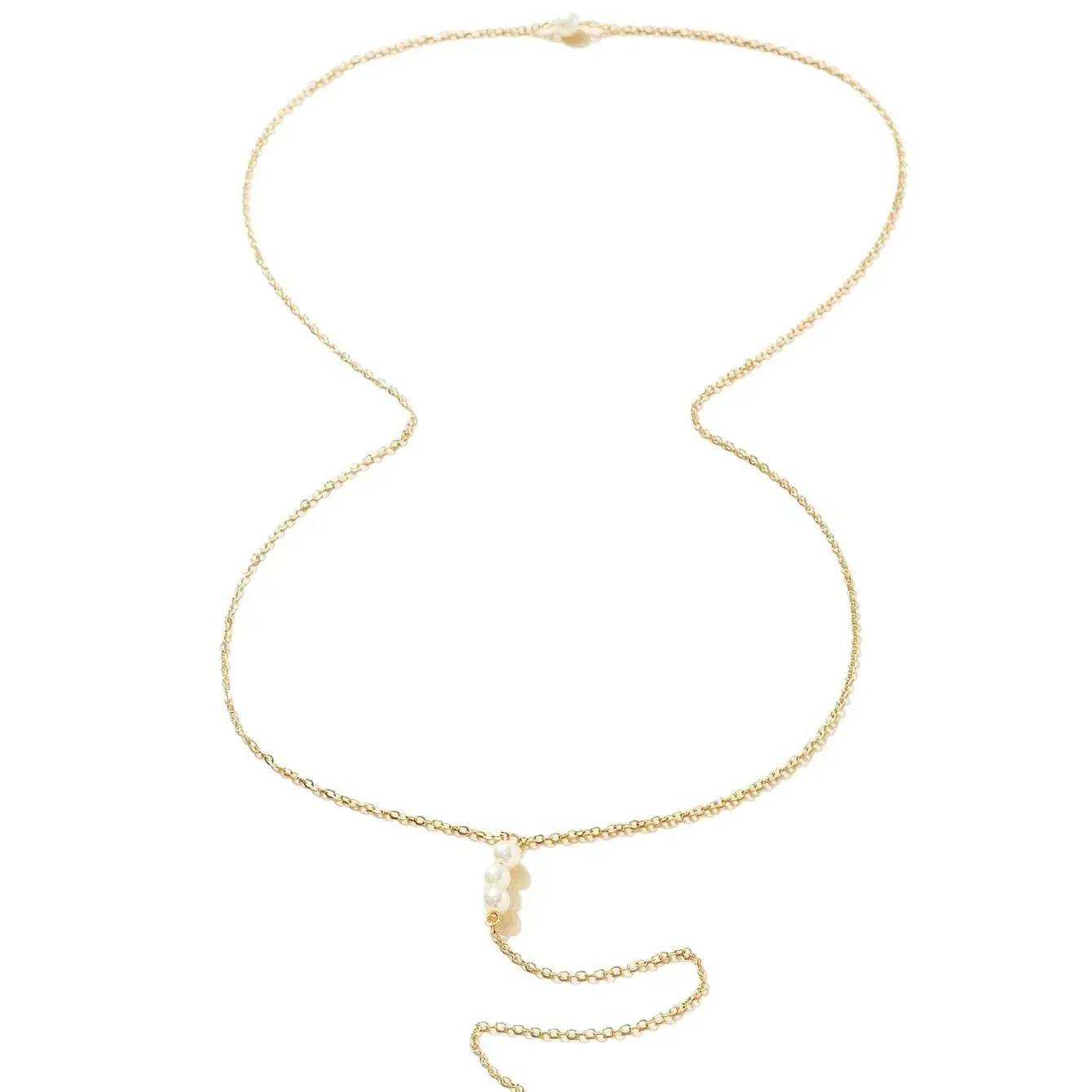 Collier de Dos Argent Perle Blanche