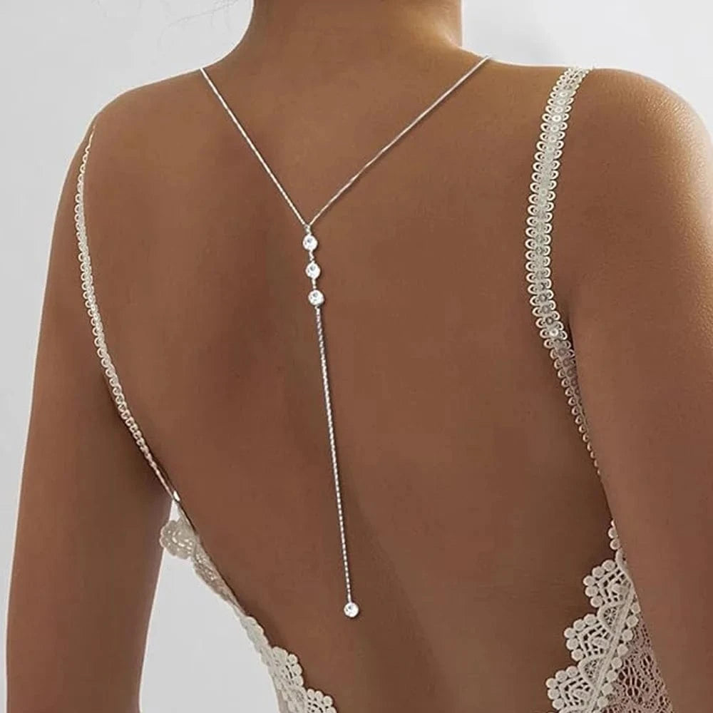 Collier de Dos Argent Strass