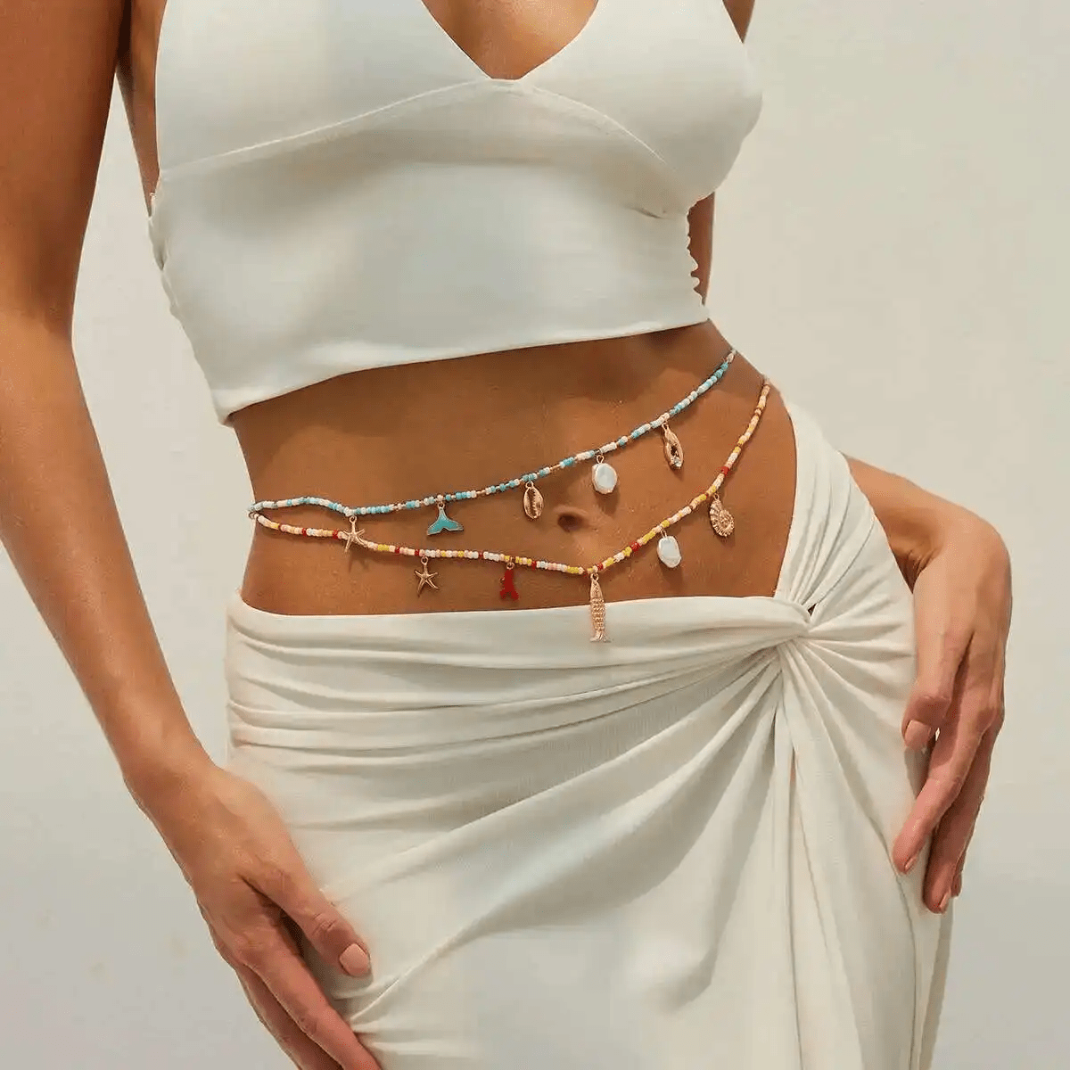 Collier de Ventre Perles Colorees