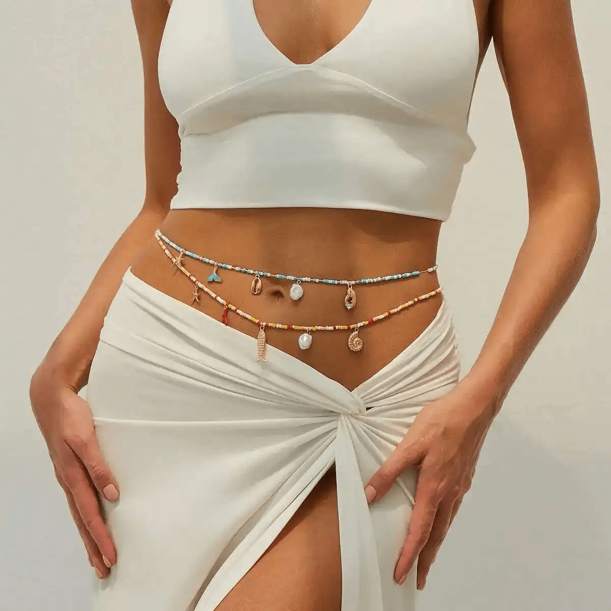 Collier de Ventre Perles Colorees